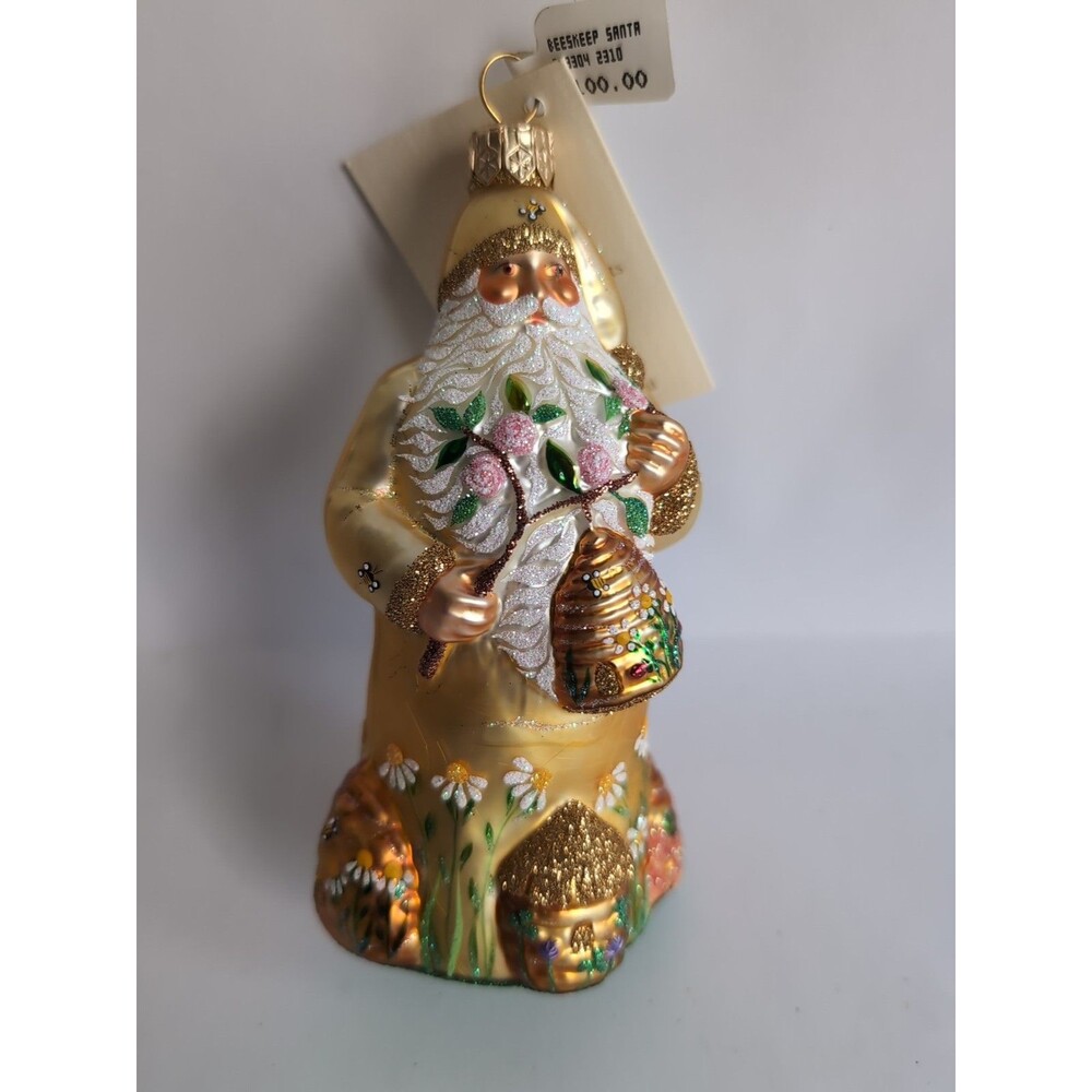 Patricia Breen The Beeskep Santa Ornament Gold #2310 2003